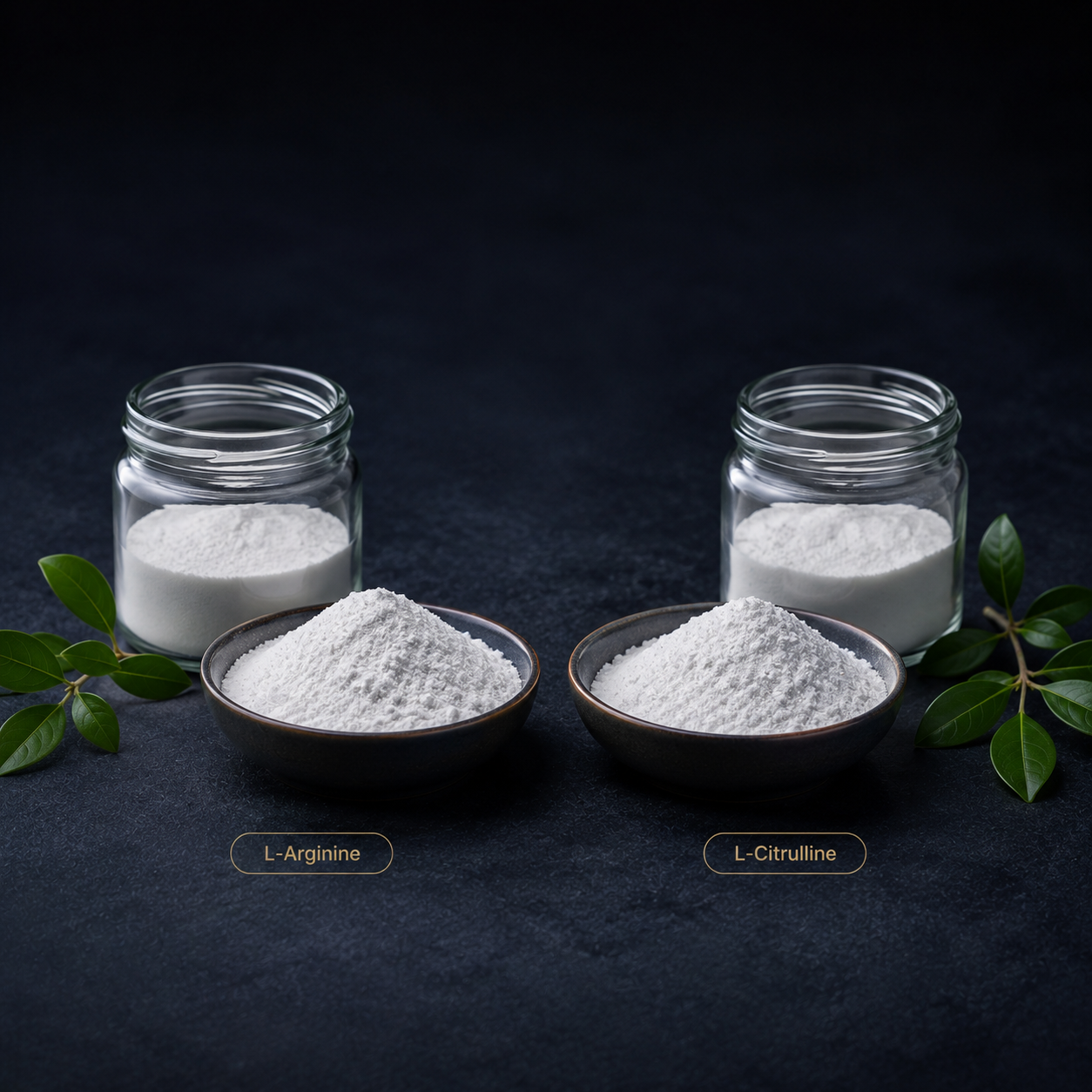 L-Arginine and L-Citrulline amino acid powders
